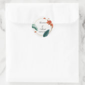 Sticker Rond Élégant Mariage floral tropical (Sac)