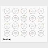 Sticker Rond Élégant Mariage floral violet clair (Feuille)