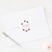 Sticker Rond Élégant Mariage géométrique rouge rose (Enveloppe)