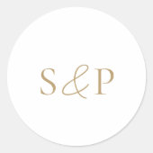 Sticker Rond Élégant Mariage Gold Classic (Devant)