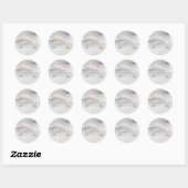 Sticker Rond Élégant Mariage Gold Touché argent gris (Feuille)