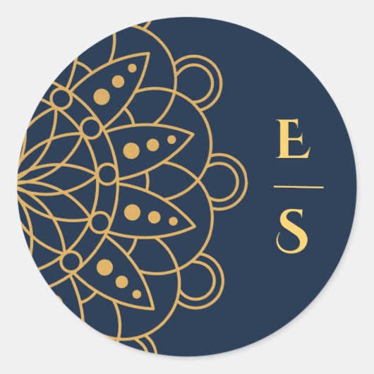 Sticker Rond Élégant Mariage indien Rangoli (Devant)