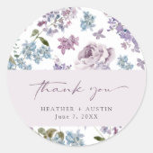 Sticker Rond Élégant Mariage Lilac (Devant)