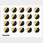 Sticker Rond Élégant Mariage moderne Black & Gold Foil (Feuille)