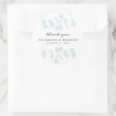 Sticker Rond Elégant Mariage moderne Silver Blue Eucalyptus (Sac)