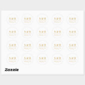 Sticker Rond Élégant Mariage Monogramme (Feuille)