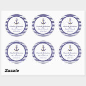 Sticker Rond Élégant Mariage nautique (Feuille)