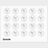Sticker Rond Élégant Mariage noir et blanc élégant (Feuille)