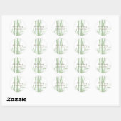 Sticker Rond Élégant Mariage oriental en bambou (Feuille)