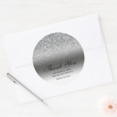 Sticker Rond Élégant Mariage Parties scintillant argent (Enveloppe)