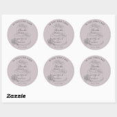 Sticker Rond Élégant Mariage Pastel Gâteau Enregistrer La Date (Feuille)