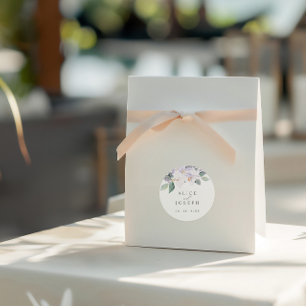 Sticker Rond Elégant Mariage pourpre et vert