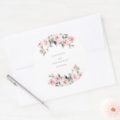 Sticker Rond Élégant Mariage rose (Enveloppe)