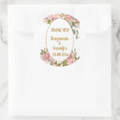 Sticker Rond Élégant Mariage rose de verdure (Sac)