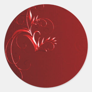 Sticker Rond Elégant Mariage rouge