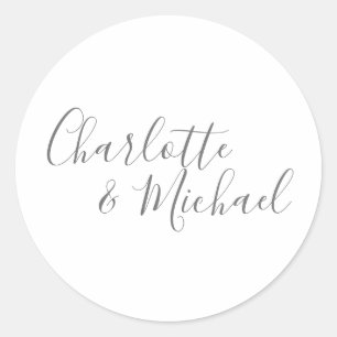 Sticker Rond Élégant Mariage signature