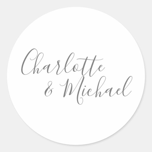 Sticker Rond Élégant Mariage signature (Devant)