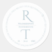 Sticker Rond Élégant Mariage simple gris blanc (Devant)