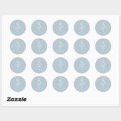 Sticker Rond Élégant Mariage simple gris blanc (Feuille)