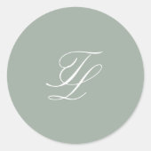 Sticker Rond Élégant Mariage traditionnel Sage Green (Devant)