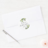Sticker Rond Élégant Mariage végétal vert (Enveloppe)