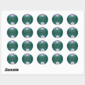Sticker Rond Élégant Mariage vert (Feuille)