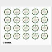 Sticker Rond Élégant Mariage vert feuille d'or de feuillage (Feuille)