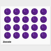 Sticker Rond Elégant Mariage violet Enveloppe sceaux (Feuille)