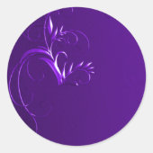 Sticker Rond Elégant Mariage violet Enveloppe sceaux (Devant)