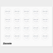 Sticker Rond Elégant Marine bleu & blanc Simple Mariage (Feuille)