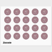 Sticker Rond Elegant Mauve Clean Mariage (Feuille)