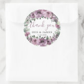 Sticker Rond Élégant Mauve Plum violet Mariage floral (Sac)