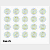 Sticker Rond Elegant Mediterranean Lemons Initials Wedding (Feuille)