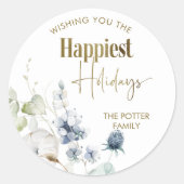 Sticker Rond Élégant Meilleurs Vœux pour les Fêtes de Fin d'Ann (Devant)