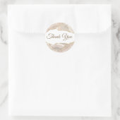 Sticker Rond Élégant Merci d'agate d'or ivoire (Sac)