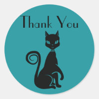 Élégant Merci de chat noir