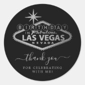 Sticker Rond Elégant Merci de fête d'anniversaire de Las Vegas (Devant)
