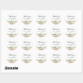 Sticker Rond Élégant Merci de Mariage rose pâle rose (Feuille)