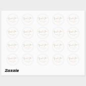 Sticker Rond Élégant Merci de script de monogramme Mariage (Feuille)