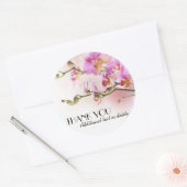 Sticker Rond Élégant Merci d'orchidées (Enveloppe)