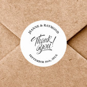 Sticker Rond Elégant Merci élégant Mariage Faveur