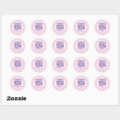 Sticker Rond élégant merci entreprise qr code rose violet (Feuille)