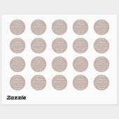 Sticker Rond Élégant Merci Mariage Beige Chaud (Feuille)