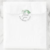 Sticker Rond Élégant Merci Mariage Eucalyptus | La verdure (Sac)