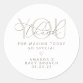 Sticker Rond Élégant Merci neutre crémeux (Devant)