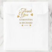 Sticker Rond Elégant Merci Or mariage Faveur (Sac)