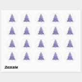 Sticker Rond Elegant Merry Christmas | Charming Lavender Purple (Feuille)