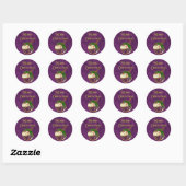 Sticker Rond Elegant Merry Christmas Music Drum Purple (Feuille)