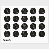 Sticker Rond Élégant minimal Gold Script Police Kiss Kiss Sing (Feuille)