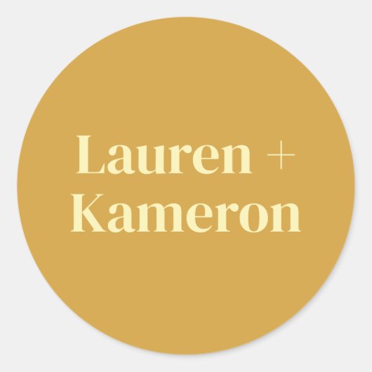 Sticker Rond Élégant minimal Mariage moderne Enveloppe Carré Cl (Devant)